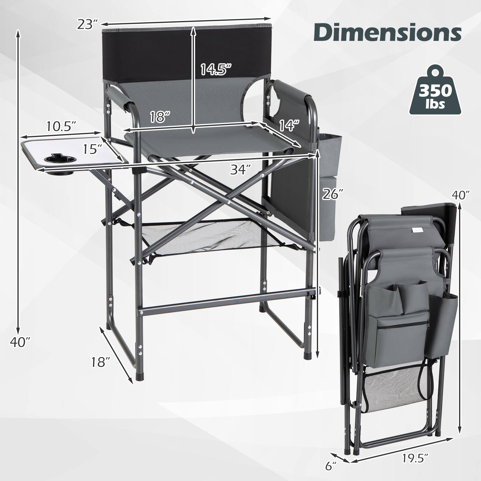 Dimensions
23"
10.5"
18"
14.5"
14"
350 lbs
15"
34"
26"
40"
40"
18"
6"
19.5"