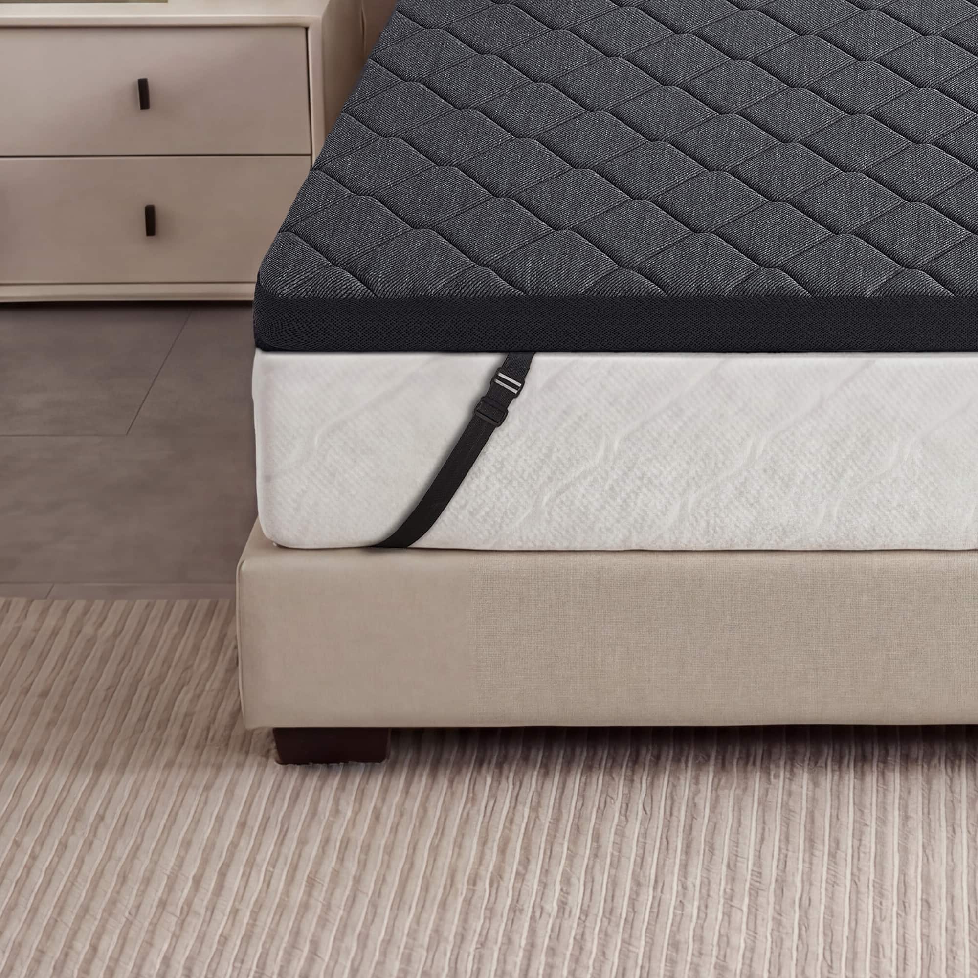 Front. Vipbear - 3 Inch Extra Frim Mattress Topper for Pressure Relief, CertiPUR-US & OEKO‑TEX Certified - 3 inch.