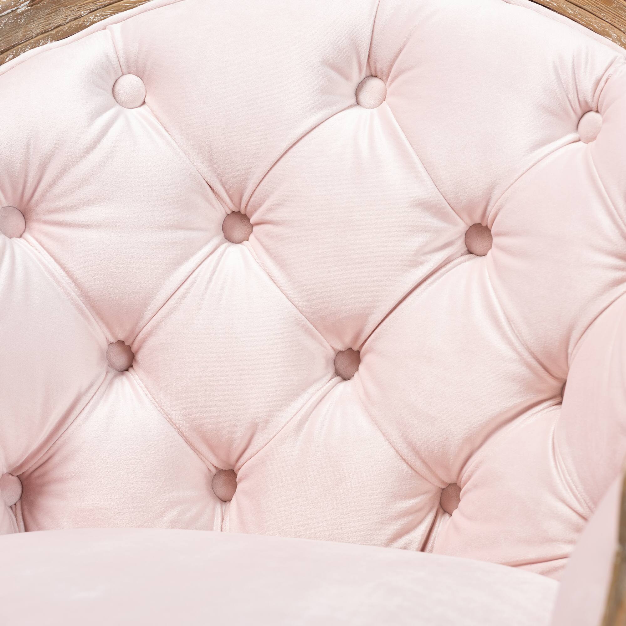Alt View 1. Baxton Studio - Genevieve Traditional French Provincial Pink Velvet Upholstered White-Washed Oak Wood Armchair - Light Pink/Oak.