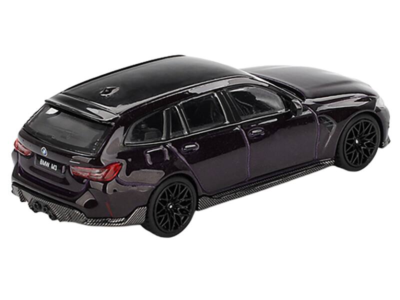 Left. Mini GT - BMW M3 M Performance Touring Daytona Violet Metallic with Black Top Limited Edition 1/64 Diecast Model Car by Mini GT - Violet Metallic with Black.