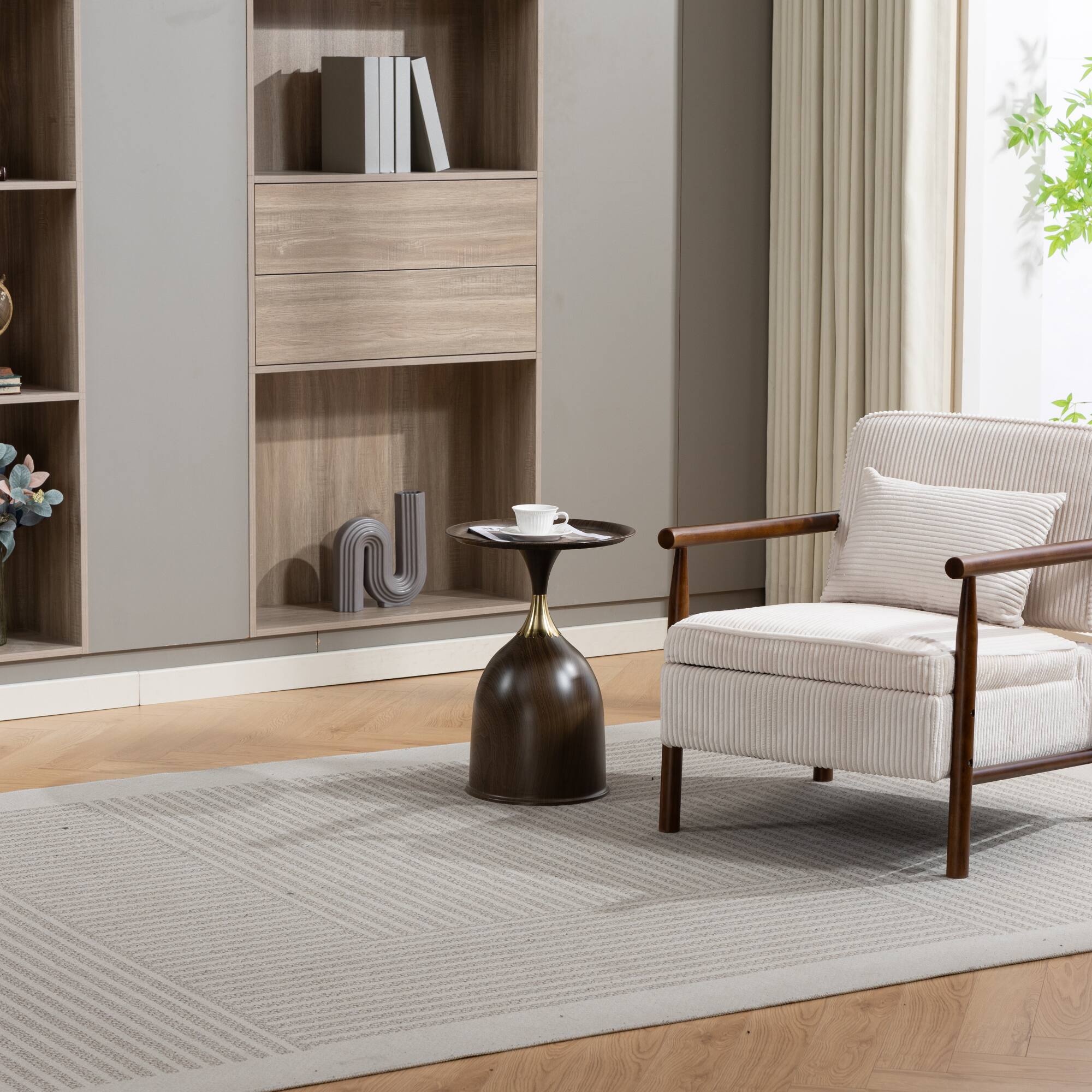 Alt View 7. GOODSILO - Modern Upholstered Accent Armchair with Hidden Storage and Waist Support Cushion for Living Room Bedroom - Antique White.