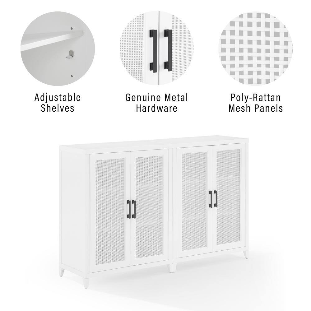 Adjustable Shelves  
1] Genuine Metal Hardware  
Poly-Rattan Mesh Panels