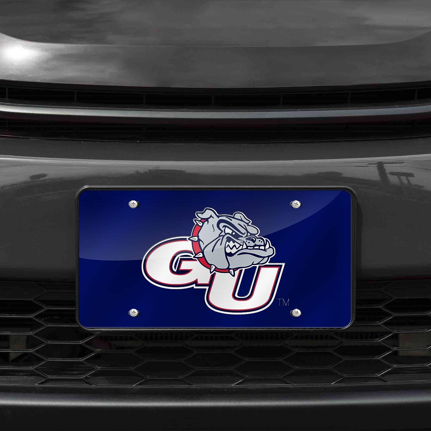Alt View 1. Rico Industries - Gonzaga Bulldogs Blue Mirrored Laser Cut License Plate Laser Tag - Multi.