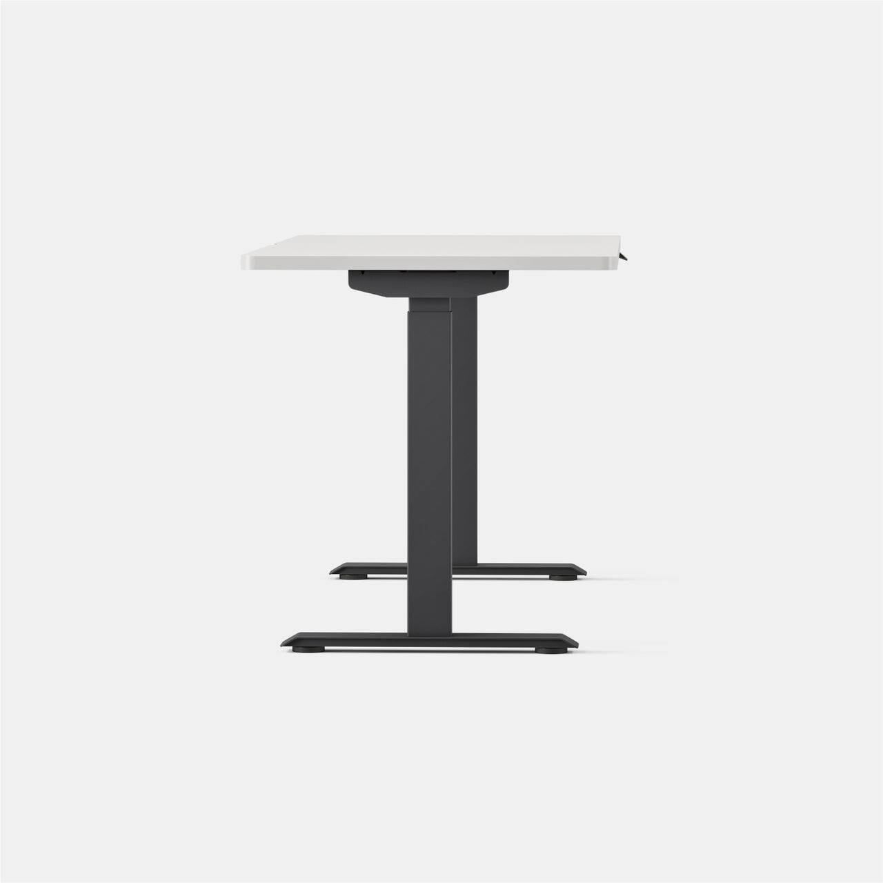 Left. Branch Furniture - Duo Standing Desk 58" – Adjustable Desk with OLED Control Panel, Frameless Design & Compact Footprint - White / Charcoal.