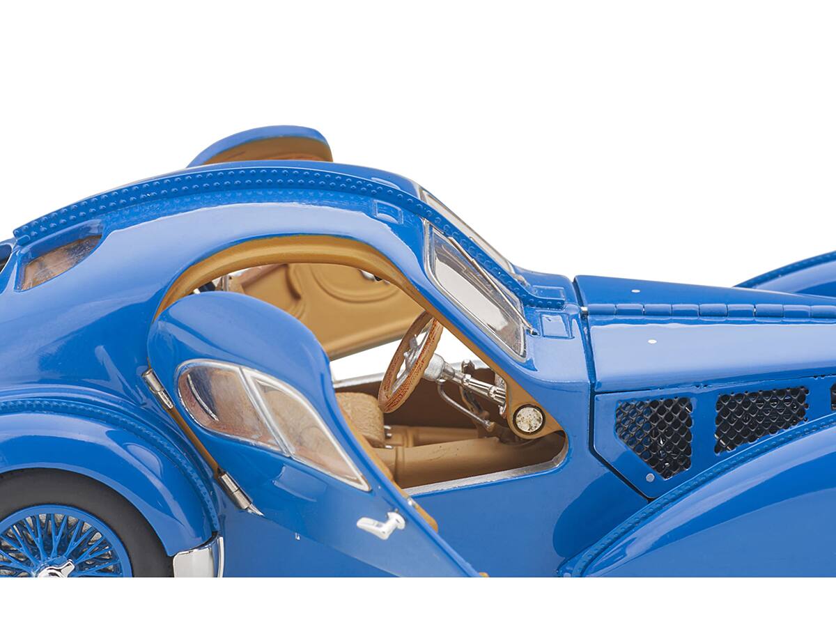 Back. Autoart - 1938 Bugatti Type 57SC Atlantic with Metal Wire-Spoke Wheels Blue 1/43 Diecast Model Car by Autoart - Blue.