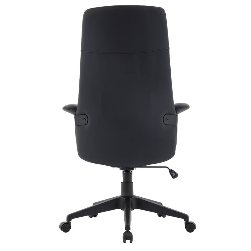 Alt View 6. LeisureMod - Inifini High Back Office Chair Ergonomic PU Leather Lumbar Support Foam Cushion Iron Frame - Black.