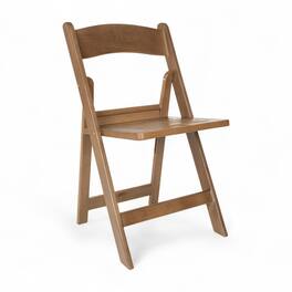 Flash Furniture - HERCULES Commercial Chestnut Indoor/Outdoor Lightweight Wood Look Resin Folding Event Chair with Slatted Seat - Brown