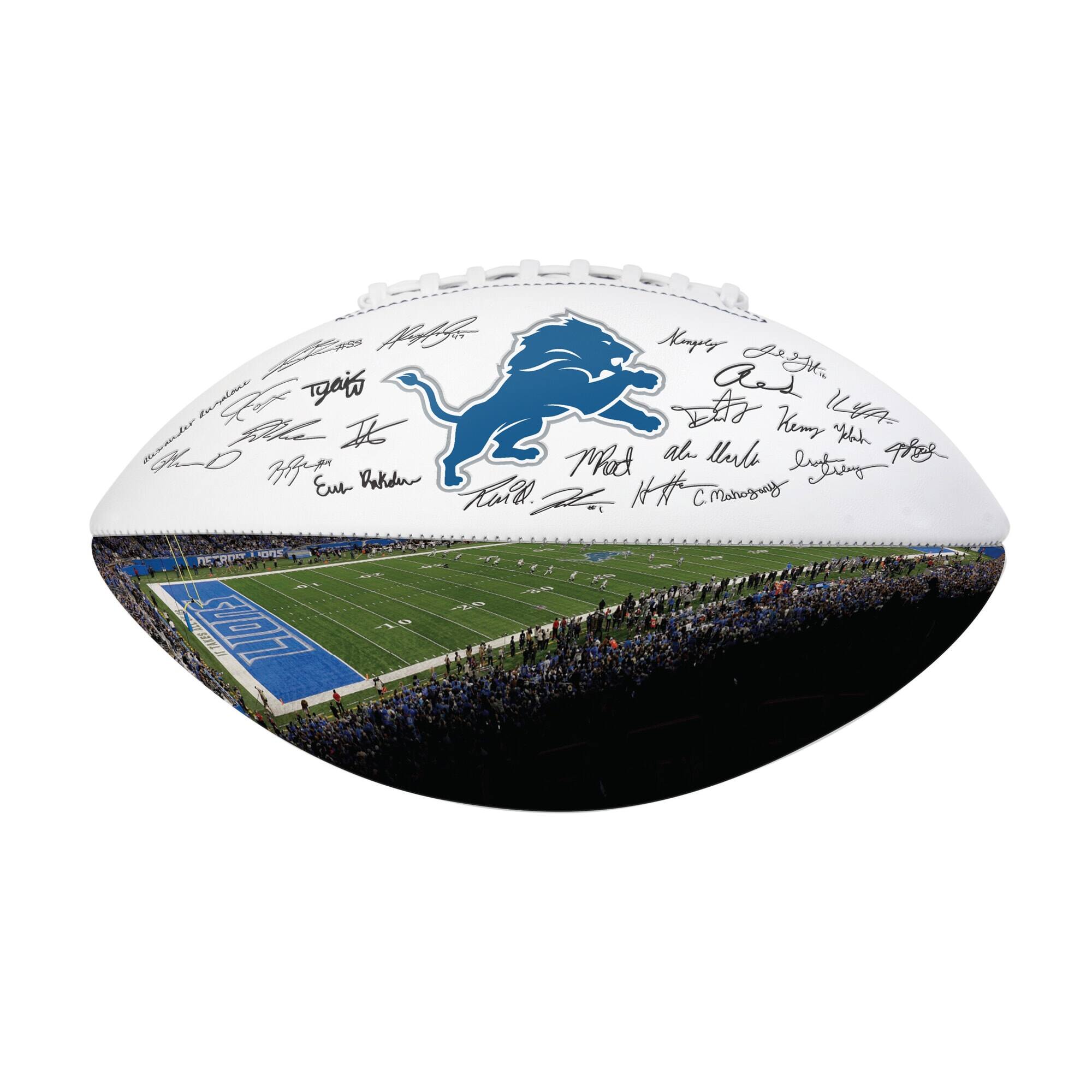 Logo Brands - Detroit Lions 2025 Autograph Signature Football - Cobalt