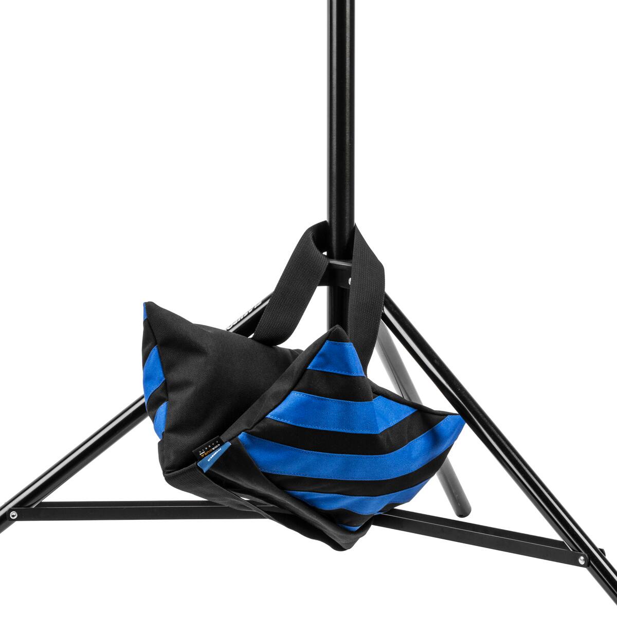 Alt View 2. Flashpoint - Flashpoint Empty Saddle Sandbag, 18 lbs Capacity, Blue  Black Stripes.