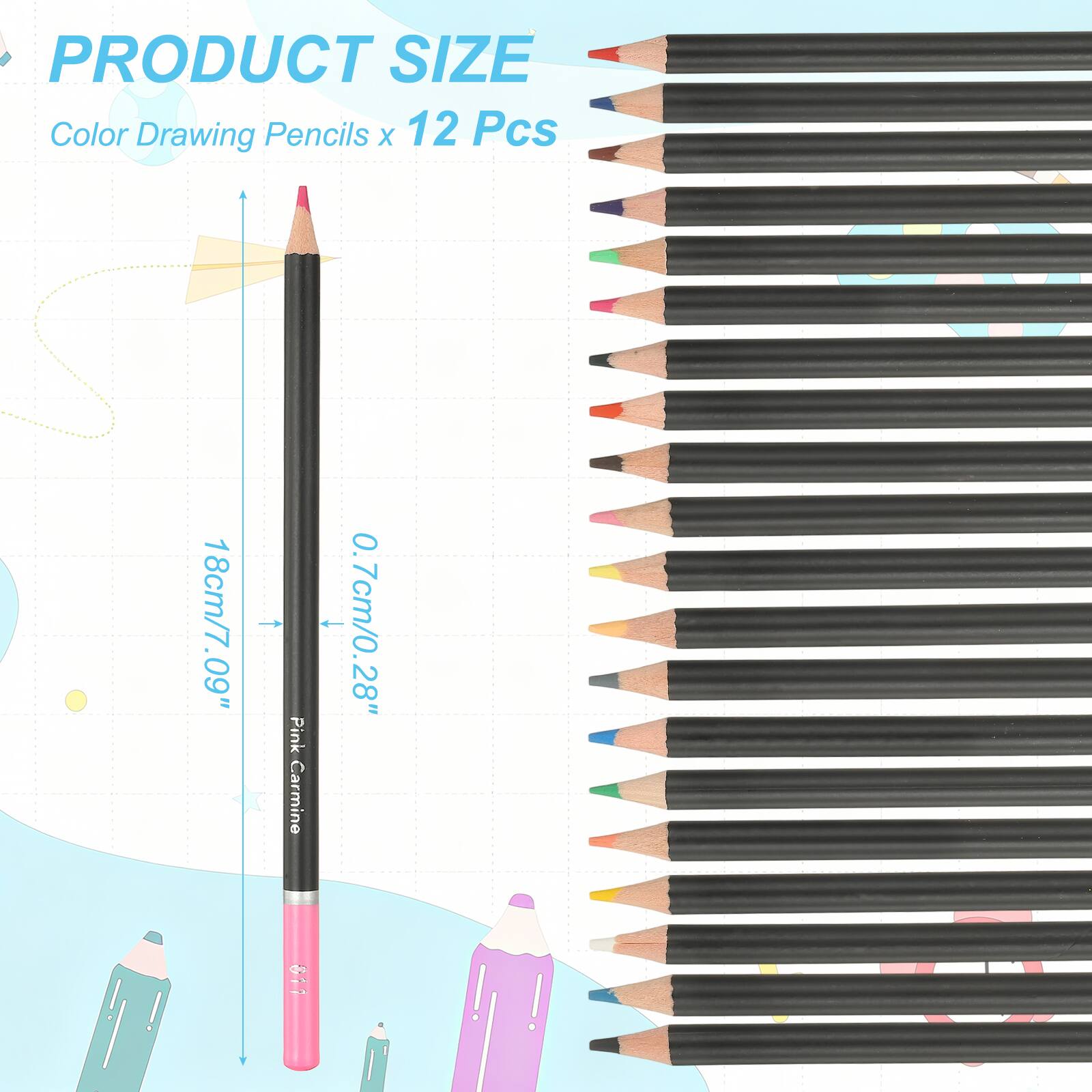 Unique Bargains Colored Pencils, Oil Based Drawing Pencils for Adult ...