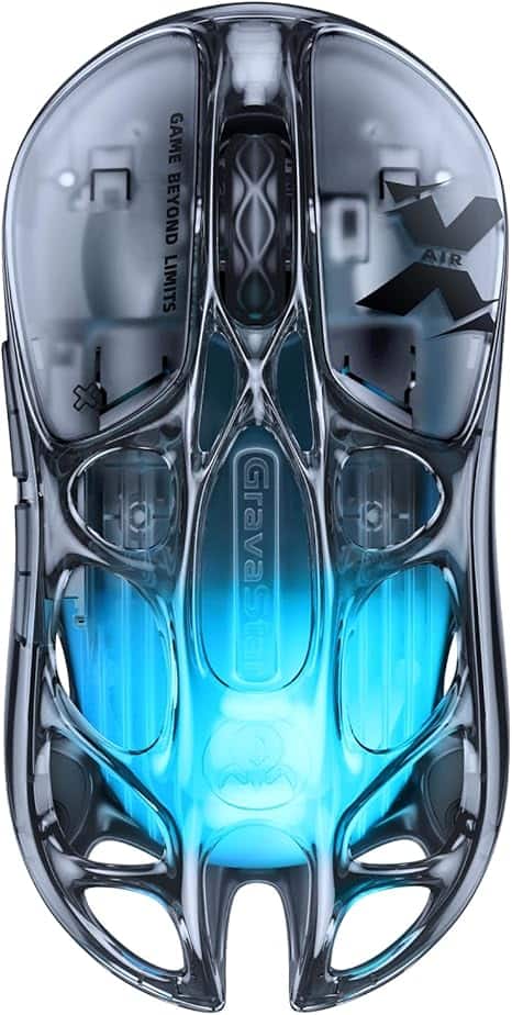 GravaStar - Mercury X Air 8KHz Wireless Optical Gaming Mouse with 32000 DPI - Wired - Onyx Crystal