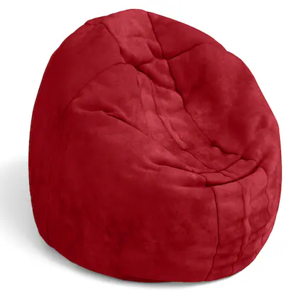 Front. Jaxx - Jaxx Cocoon 4 Foot Bean Bag Chair and Crash Pad, Cherry - Red.