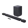 Front. JBL - BAR 1000 7.1.4-channel soundbar with detachable surround speakers, MultiBeam, Dolby Atmos, and DTS:X - Black.