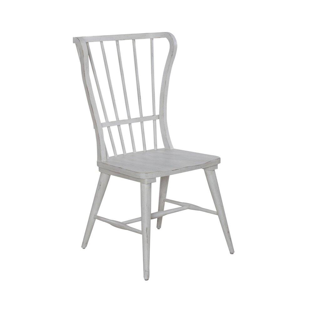 Back. Liberty Furniture Industries - River Place Windsor Back Side Chair (RTA) - Set of 2 in Pine Solids & Veneers - Riverstone White & Tobacco.