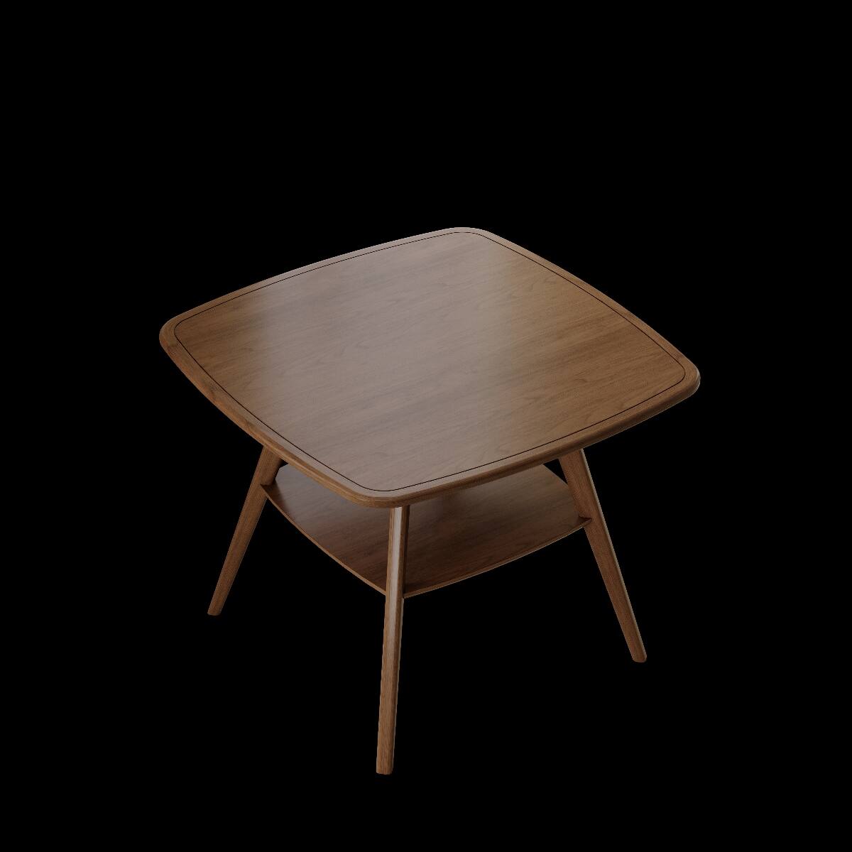 Angle. Loheer - Loheer Modern Wooden Dining Table With Storage Shelf, Walnut Finish - Walnut.