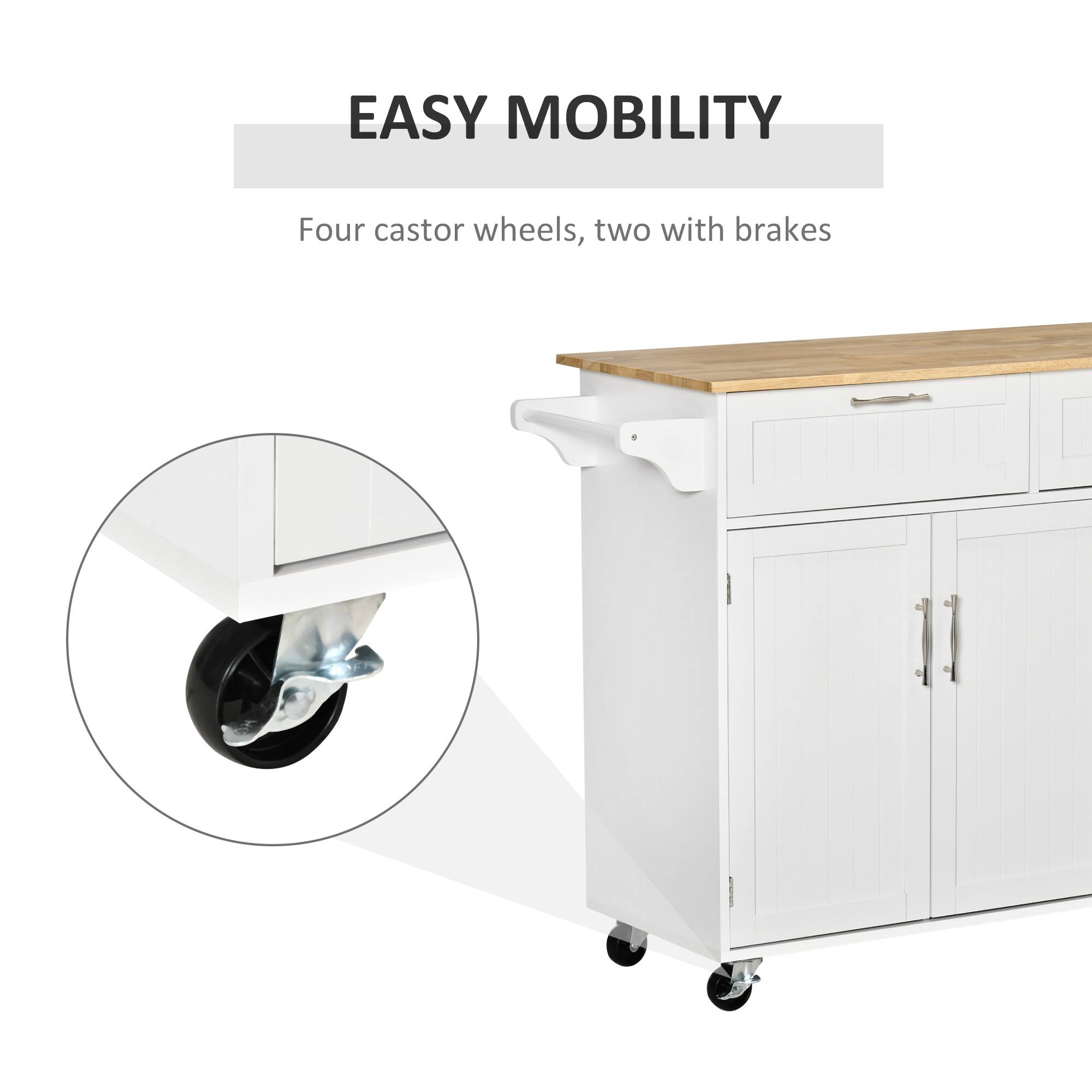 EASY MOBILITY
Four castor wheels, two with brakes