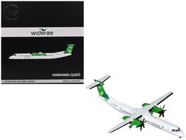 GeminiJets - Bombardier Q400 Commercial Aircraft Wideroe (LN-WDM) Tail Gemini 200 Series 1/200 & Airplane - White with Green