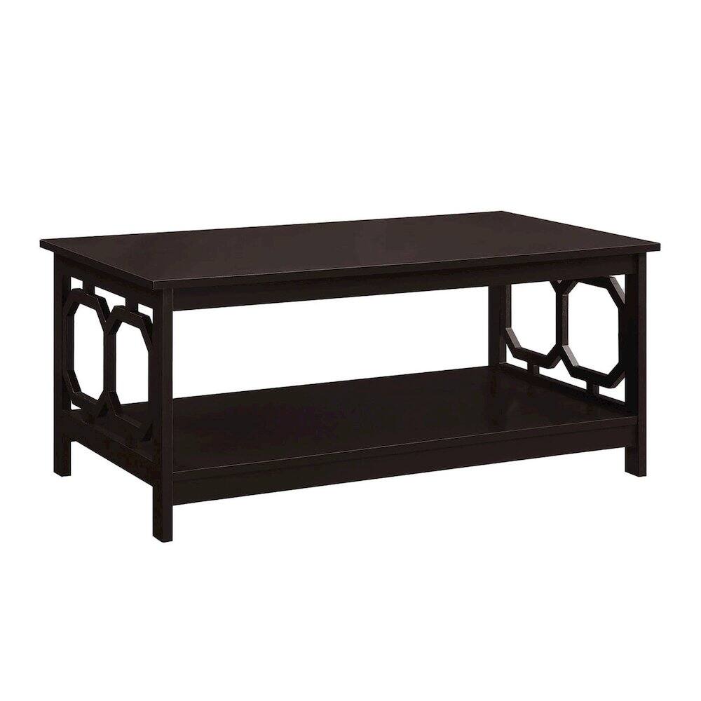 Front. Convenience Concepts - Omega Coffee Table with Shelf Espresso - Espresso.