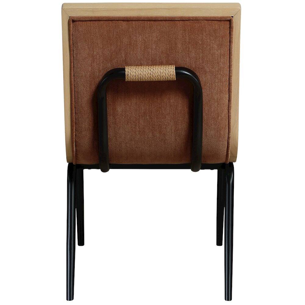 Alt View 4. Meridian Furniture - Viceroy Cognac Fabric Upholstered Dining Chair, Set of 2 - Black.