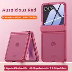Auspicious Red for Moto Razr 50Ultra / 60Pro / 70 Plus
Integrated Shell and Film with Hinge Protection & Anti-Spy Privacy