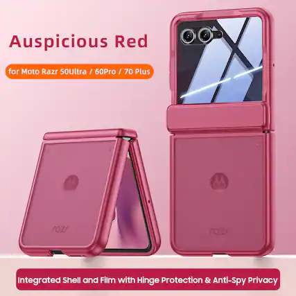 Auspicious Red for Moto Razr 50Ultra / 60Pro / 70 Plus
Integrated Shell and Film with Hinge Protection & Anti-Spy Privacy
