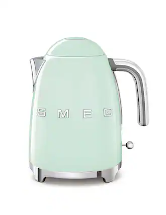 Front. SMEG - SMEG KLF03 7-cup Electric Kettle - Pastel Green.