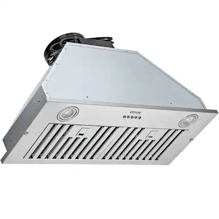 Front. MOOSOO - Insert Range Hood, 800CFM 3-Speed, 30'' Stainless Steel Built-in Kitchen Vent with LED Lights Baffle Filters - Silver.