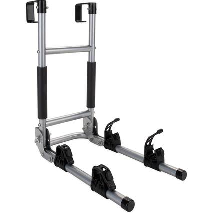 Front. Camco - Camco RV Ladder Mount Bike Rack, Up to 2 Bikes, Foldable, 60 lb Capacity, Black - Black.