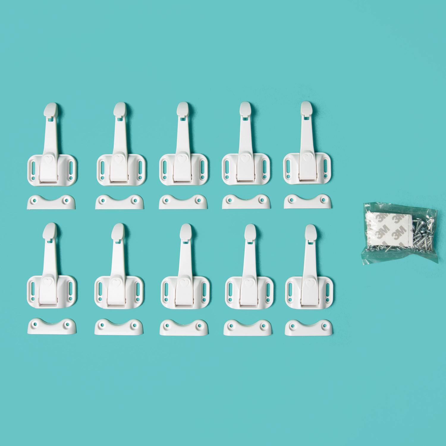 Left. Regalos Siglo XXI - Regalo White Plastic Cabinet Locks 12 pk.