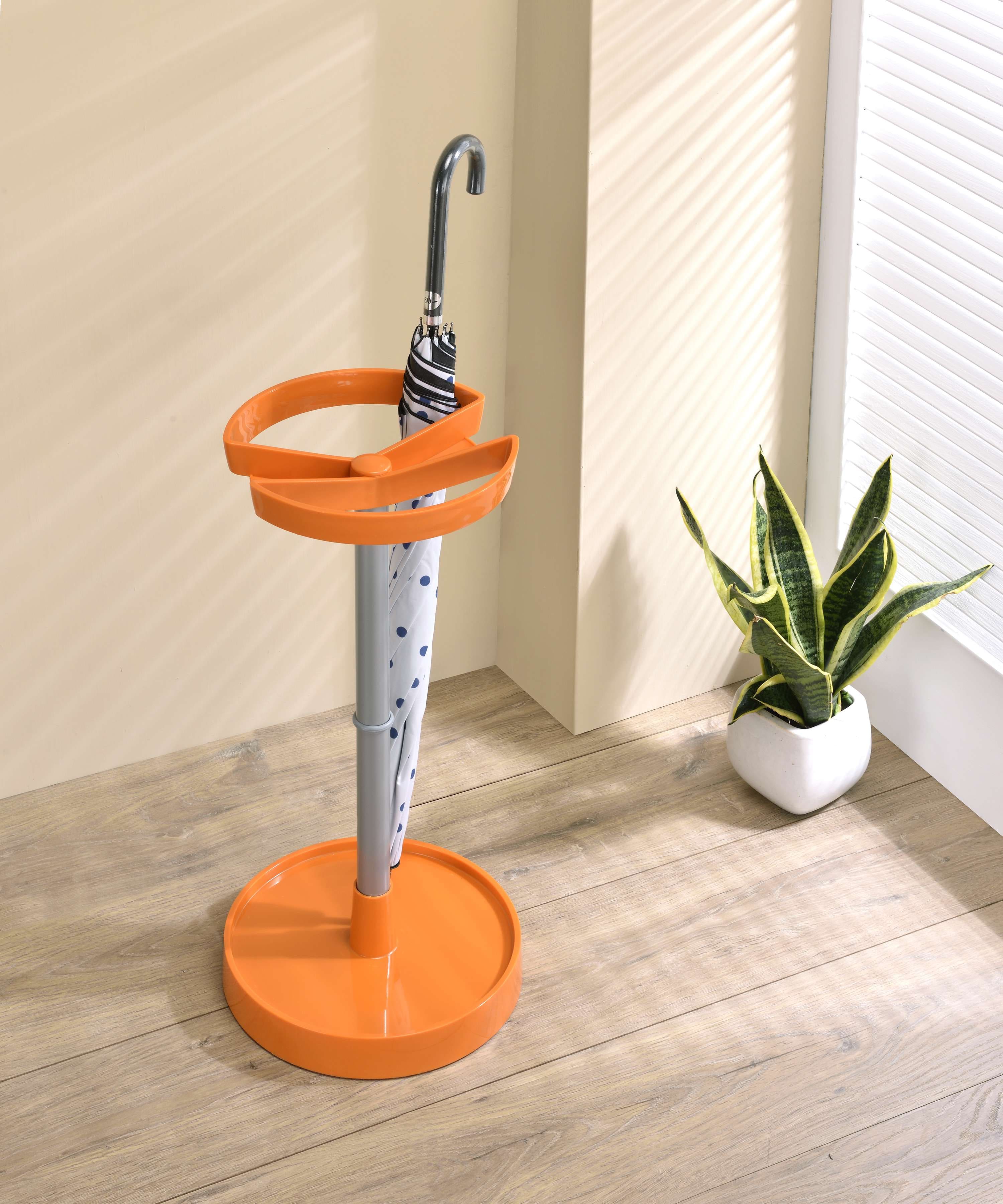 Kings Brand Furniture - Modern Round Umbrella Stand Holder with Dual Compartments, Metal & Plastic