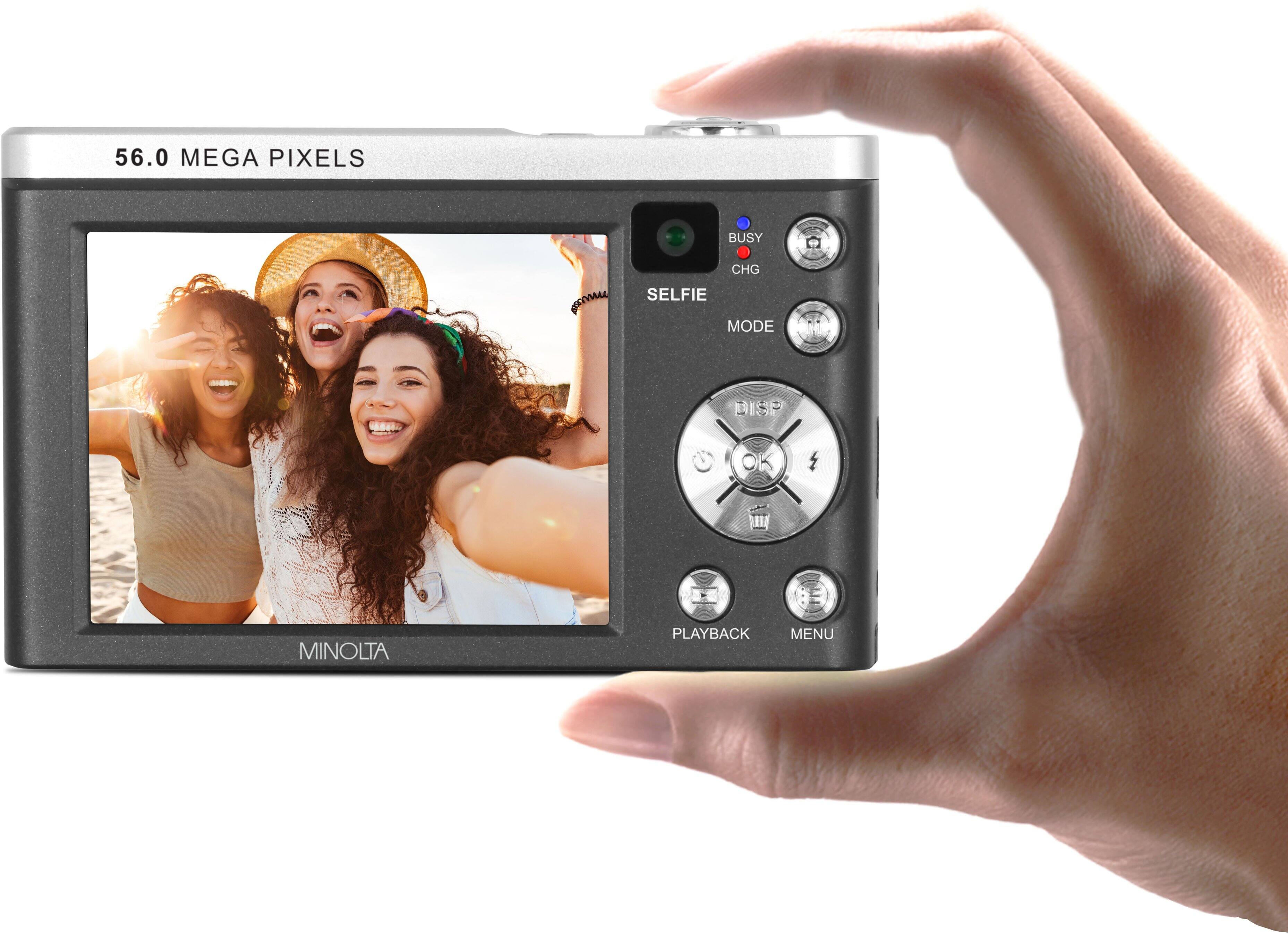 56.0 MEGA PIXELS

SELFIE MODE

BUSY CHG

DISP OK

PLAYBACK MENU

MINOLTA