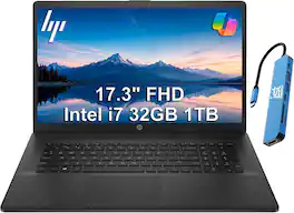 HP - Upgraded - Essential 17 17.3'' FHD Business Laptop - Intel Core 7 150U - 32GB Memory - 1TB SSD - Narrow Bezel - Numeric Keypad - Black