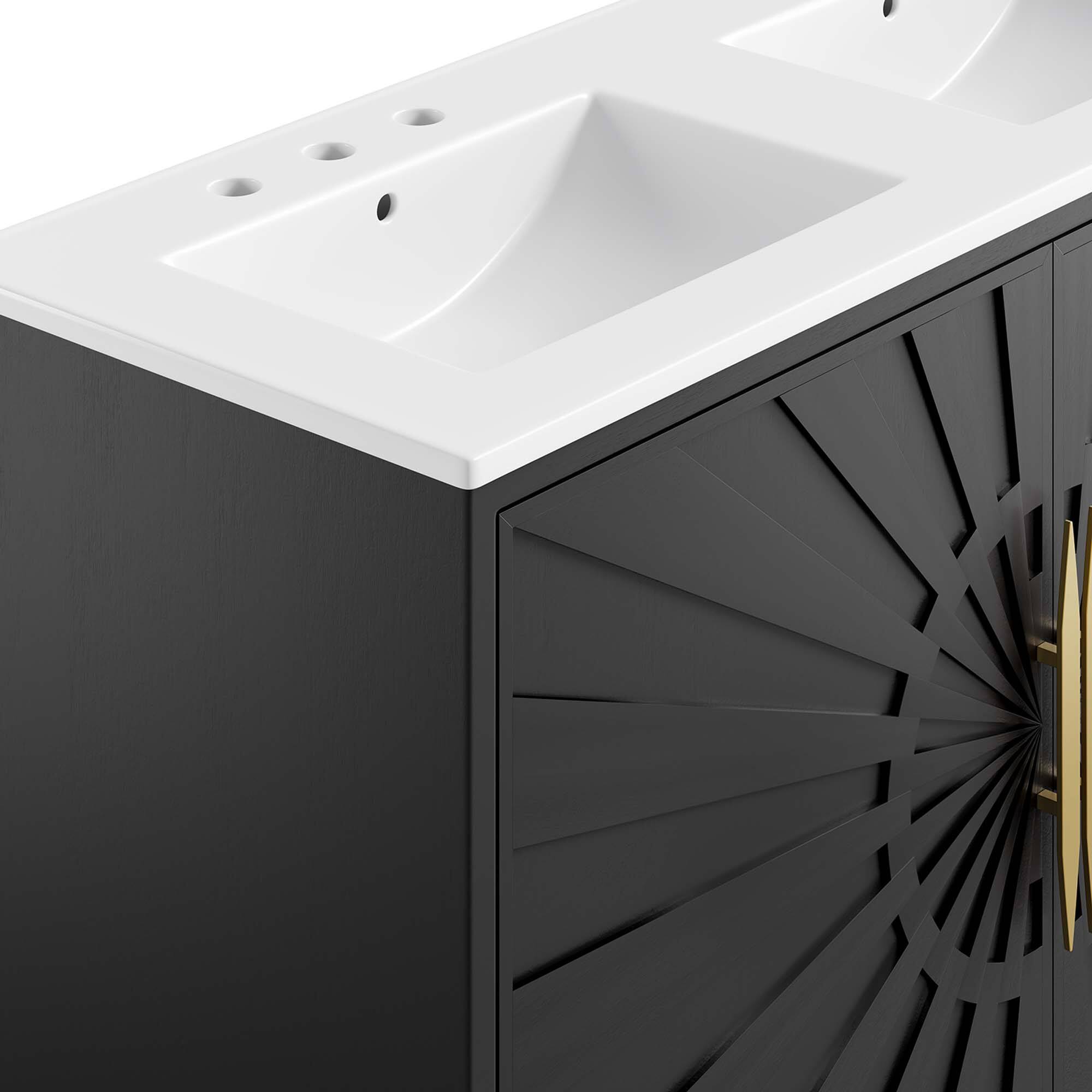 Alt View 7. Modway - Awaken Bathroom Vanity Basin Included by Modway - White Black.