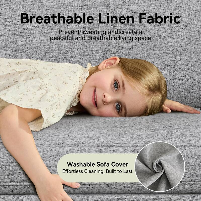 Breathable Linen Fabric: Prevent sweating and create a peaceful and breathable living space. Washable Sofa Cover: Effortless Cleaning, Built to Last.