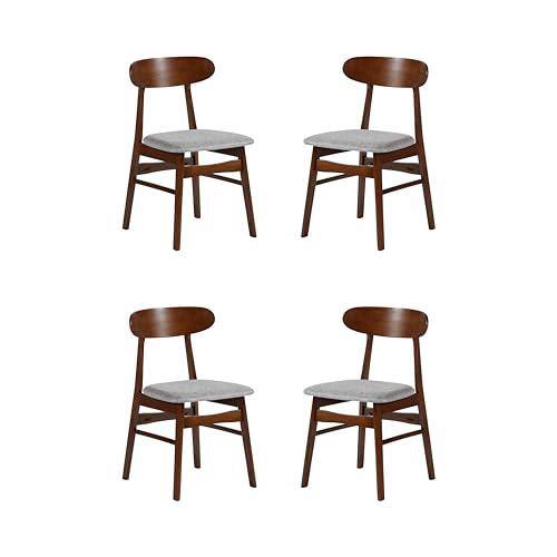 Front. New Classic Furniture - Morocco Light Gray Solid Wood Dining Chair (Set of 4) - Grey.