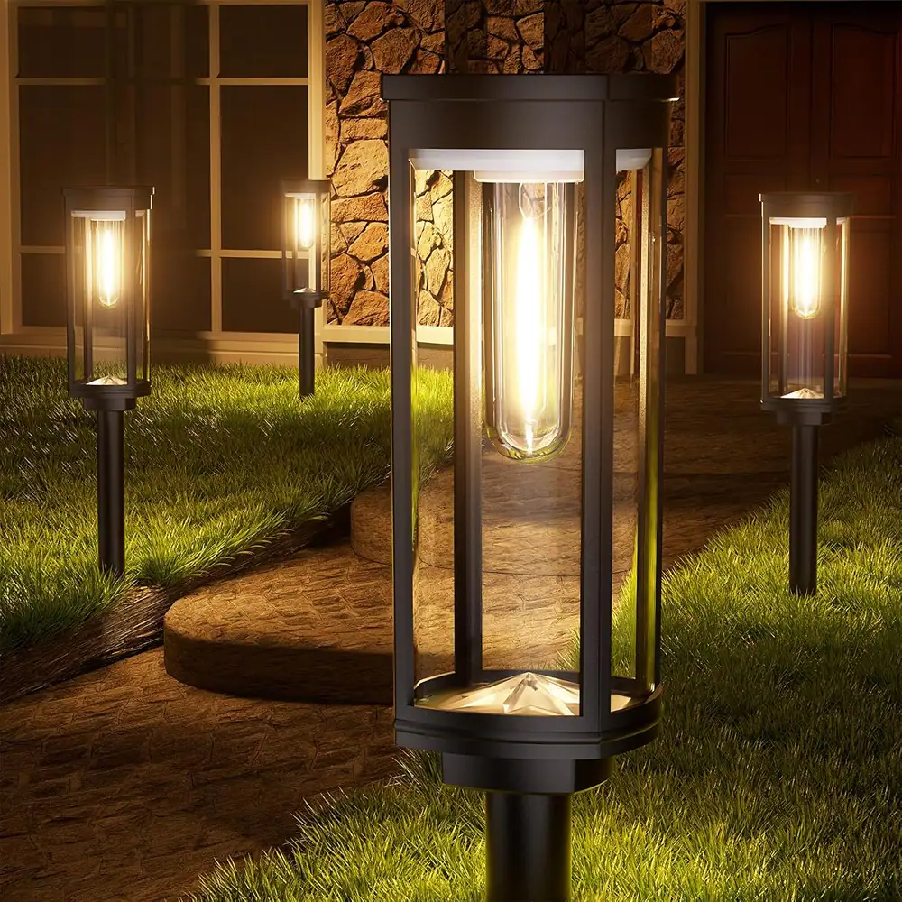 MOSZAR LLC - Solar Pathway Lights Outdoor Warm 8-Pack Waterproof IP65 - White