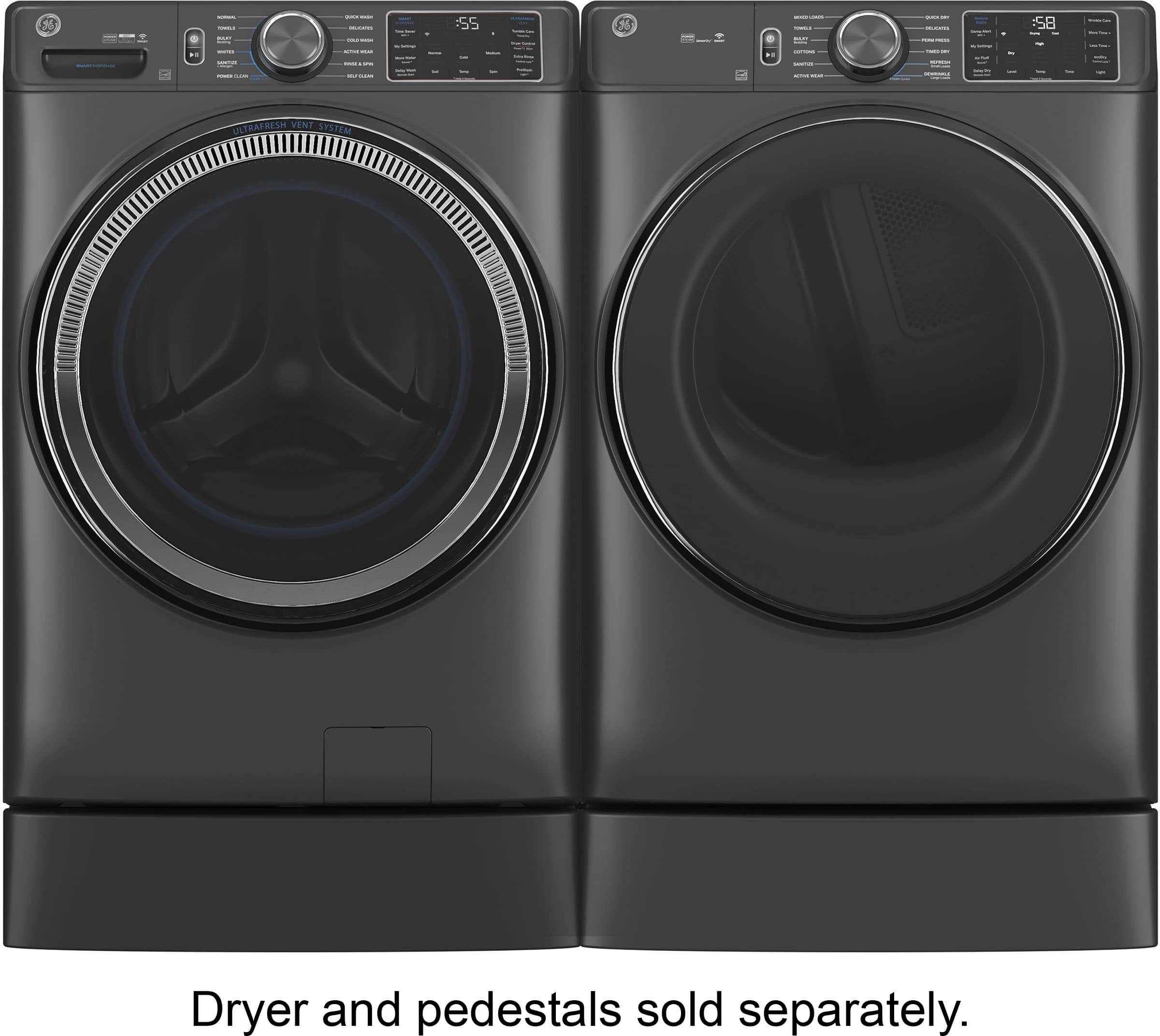 Dryer and pedestals sold separately.