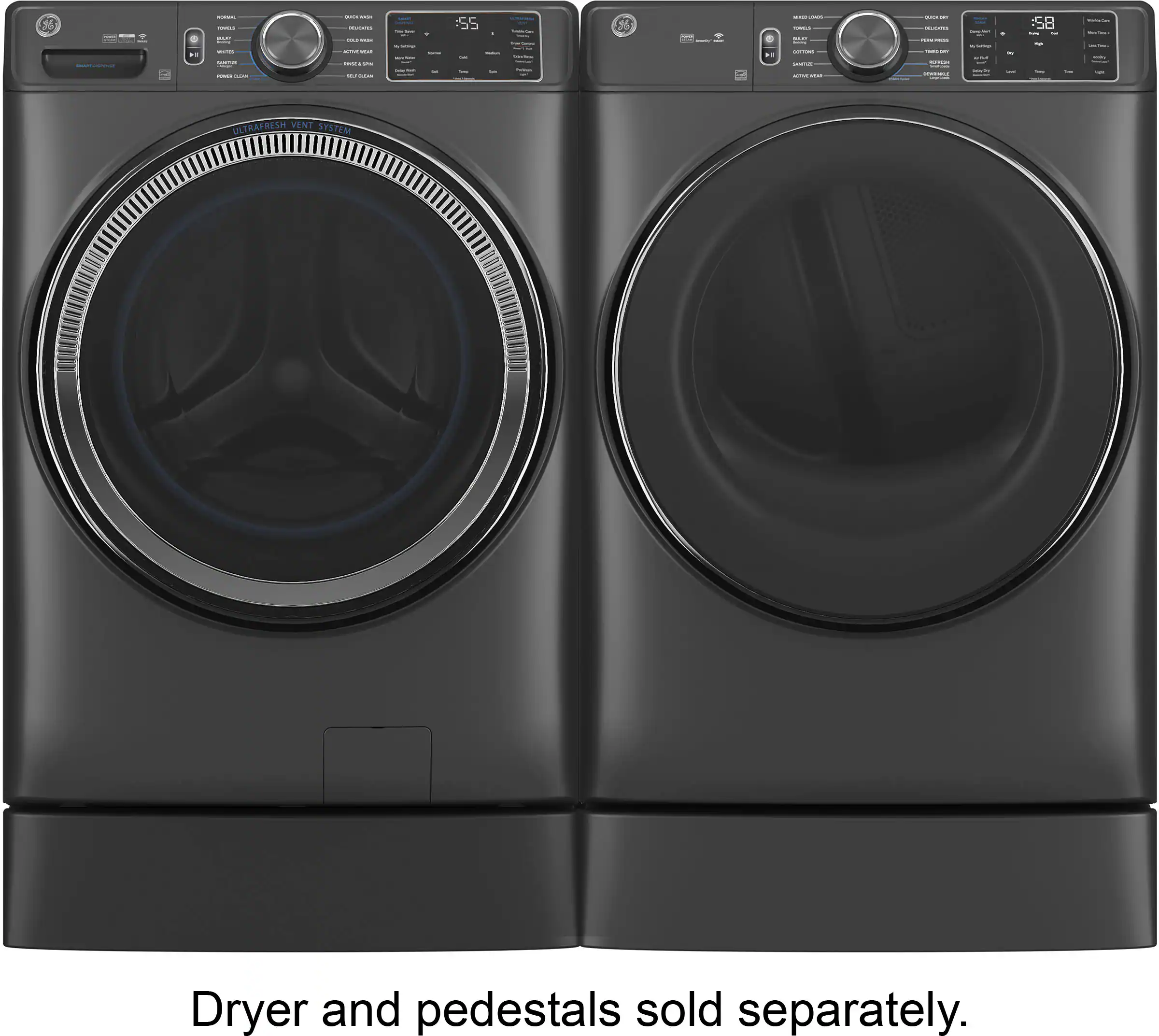 GE 5.0 Cu. Ft. Stackable Smart Front Load Washer with Steam and