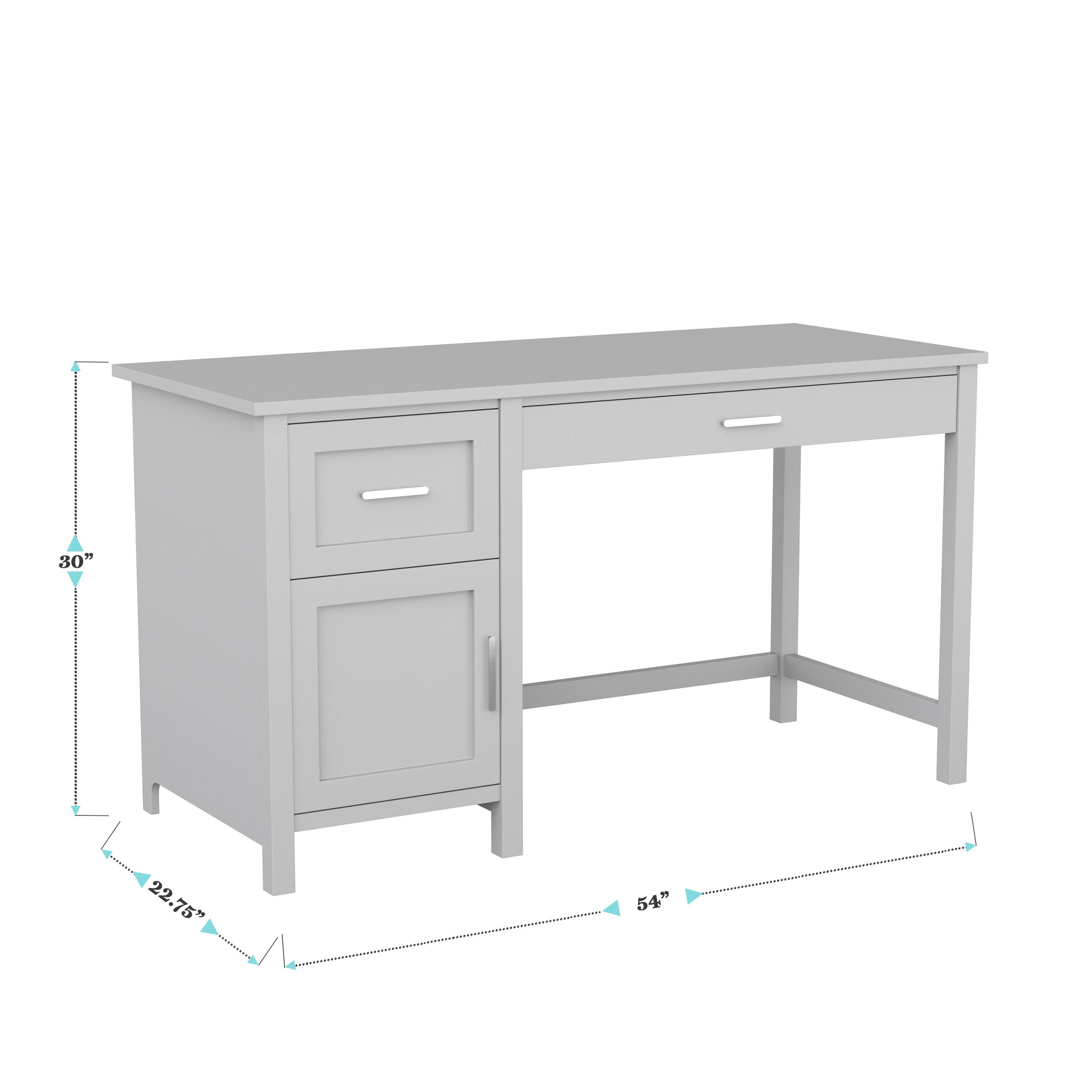 The text on the image reads "30" 22.75" 54". This indicates the dimensions of the desk, which is 30 inches wide, 22.75 inches deep, and 54 inches tall.