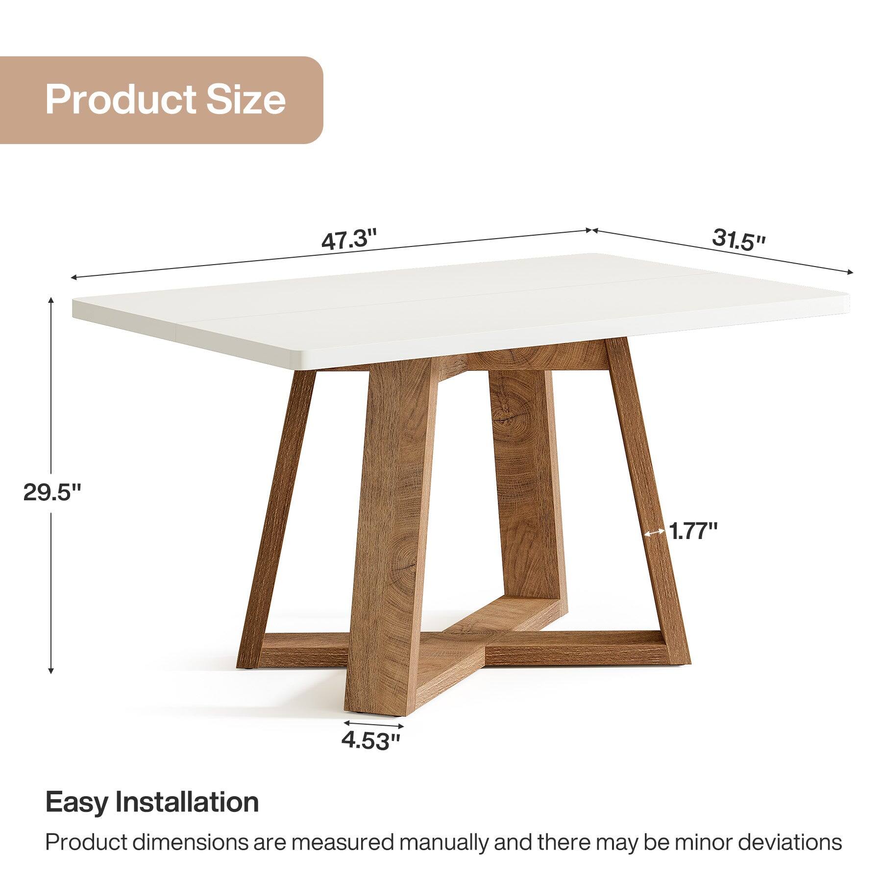 Product Size
- 47.3"
- 31.5"
- 29.5"
- 1.77"
- 4.53"

Easy Installation
Product dimensions are measured manually and there may be minor deviations