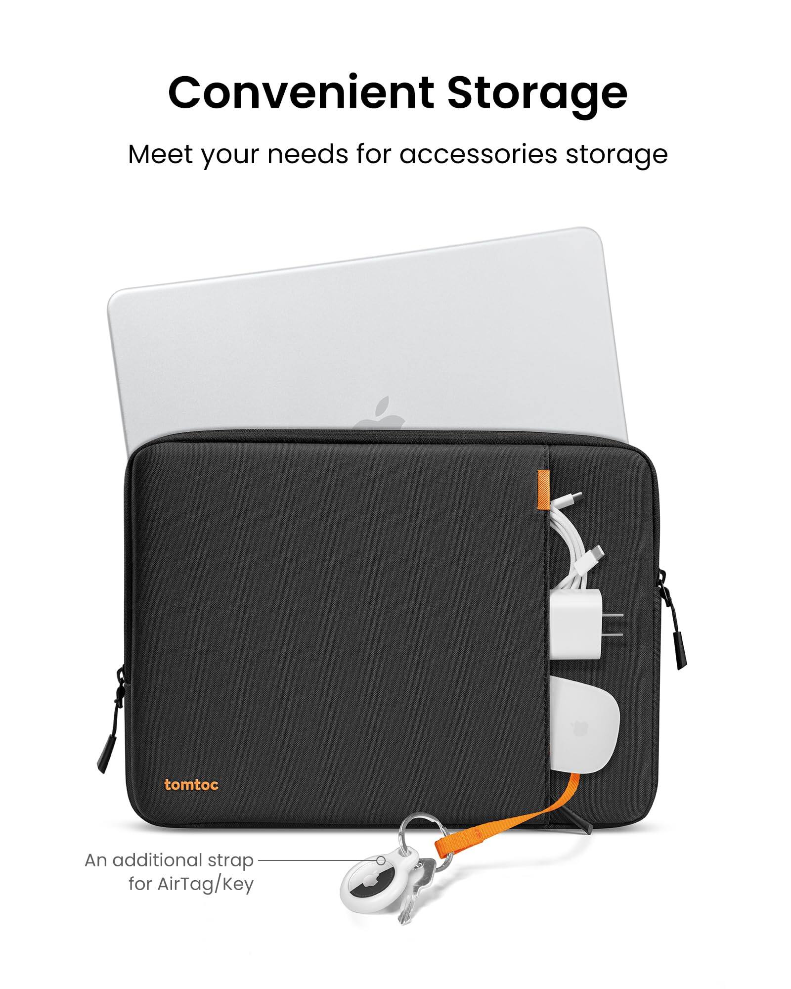 Convenient Storage  
Meet your needs for accessories storage  

tomtoc  

An additional strap for AirTag/Key