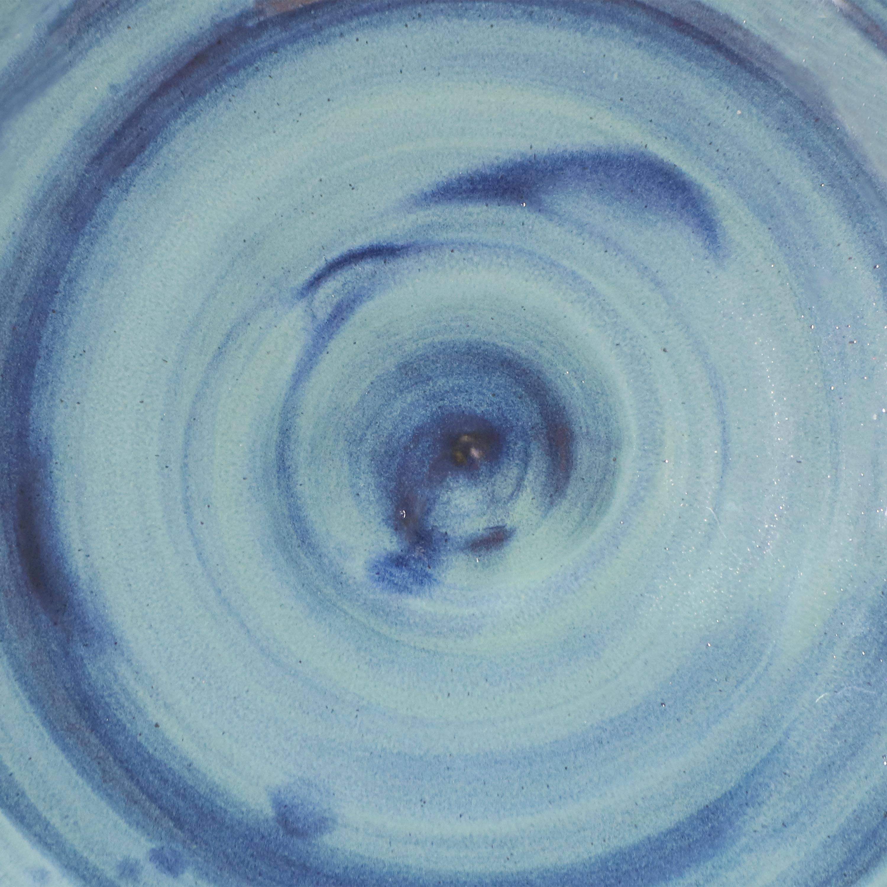 Alt View 7. Sunnydaze - Duo-Tone Outdoor Glazed Ceramic Bird Bath - 21 in - Galaxy Blue.