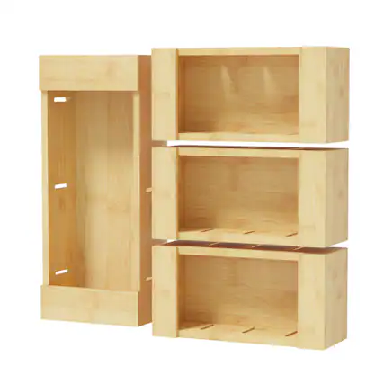 Front. Tooloton - Bamboo Drawer Organizer for Gallon, Quart, Sandwich and Snack Bags, 4-Pack - Natural.