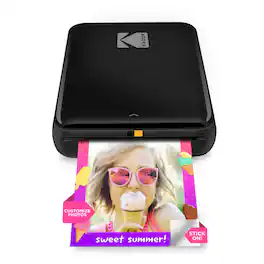 Kodak - Step Mobile Instant Photo Printer 2x3", Compatible with iOS, Android & Bluetooth - Black