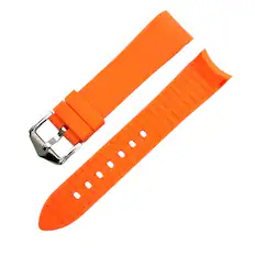 Front. Kitcheniva - 20mm Soft Silicone Watch Band Divers Replacement Strap Quick Release - Orange.