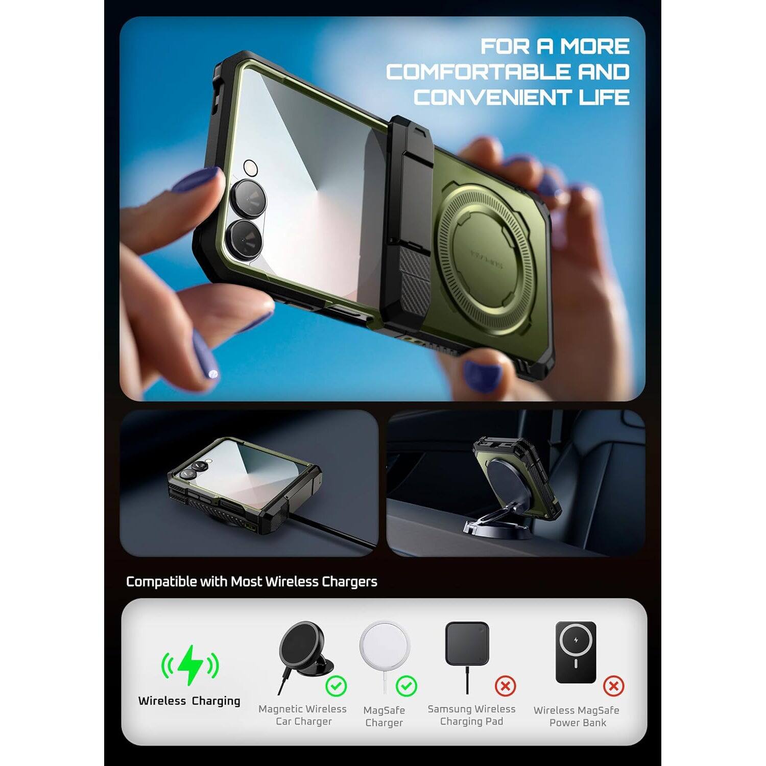 FOR A MORE COMFORTABLE AND CONVENIENT LIFE
Compatible with Most Wireless Chargers
Wireless Charging
Magnetic Wireless Car Charger
Safe Charger
Samsung Wireless Charging Pad
Wireless MagSafe Power Bank