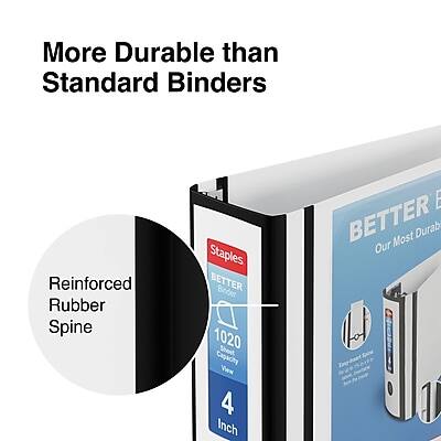 More Durable than Standard Binders  
Reinforced Rubber Spine  
BETTER Binder  
1020 Sheet Capacity  
4 Inch  
Our Most Durable