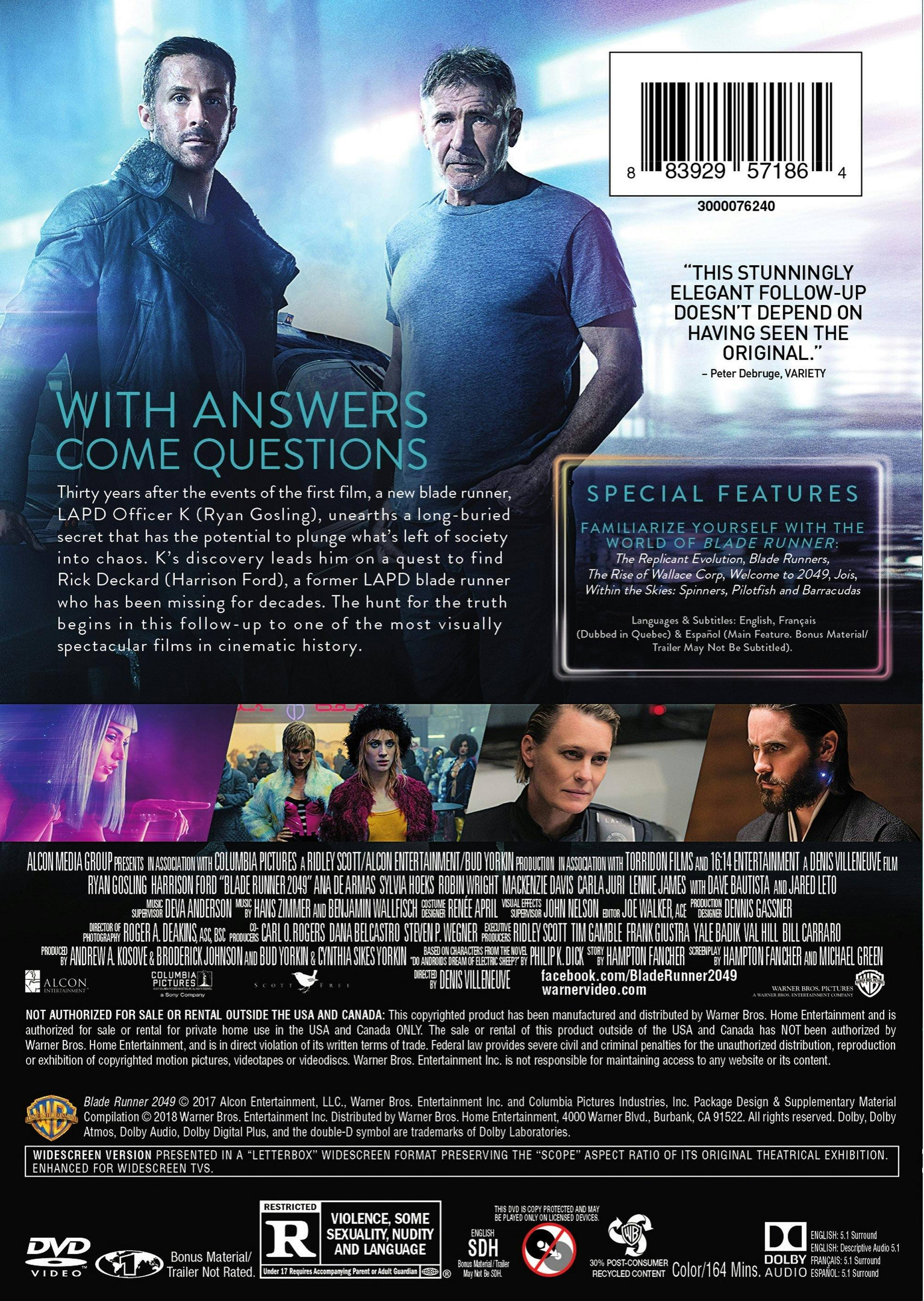 Angle. Blade Runner 2049 (DVD) [DVD].