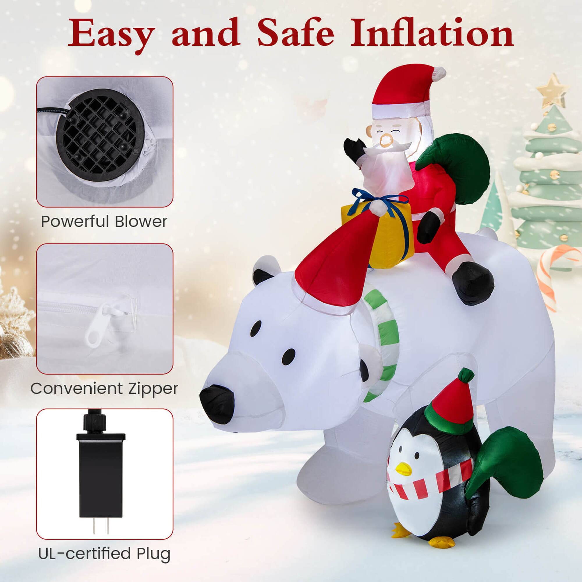 Easy and Safe Inflation

- Powerful Blower
- Convenient Zipper
- UL-certified Plug