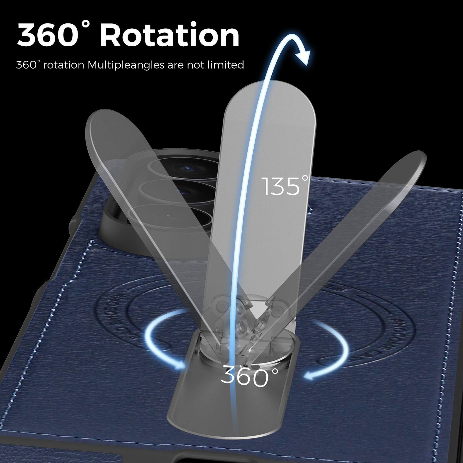 360° Rotation  
360° rotation Multiple angles are not limited  
135°  
360°